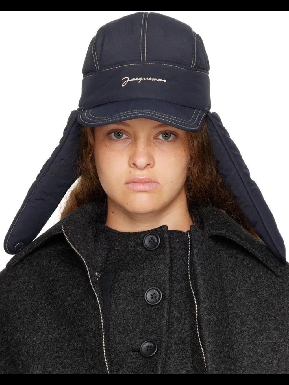 Jacquemus La Cagoule Bricciola Cap Padded plain-woven nylon-blend aviator style